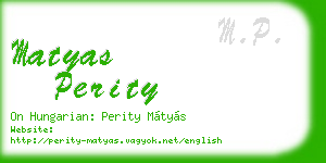 matyas perity business card